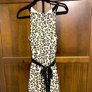 EUC Gap Size 8 Tall animal print paper bag dress belted waist